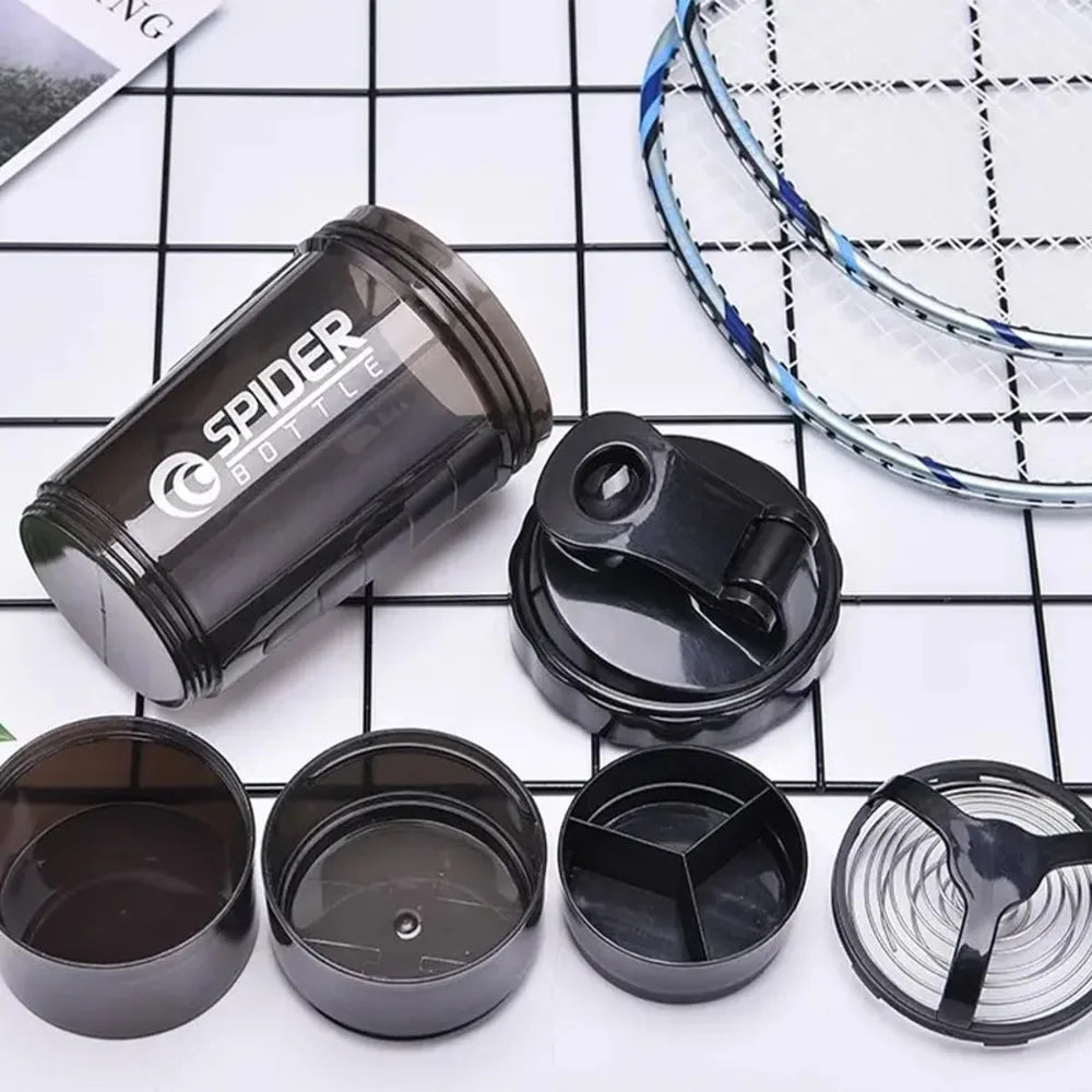 3 Layers Powder Protein Shaker Bottle