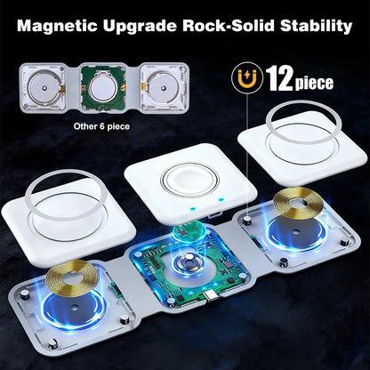 Foldable 3 in 1 Magnetic Wireless Charger