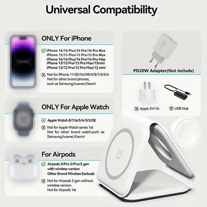 Foldable 3 in 1 Magnetic Wireless Charger