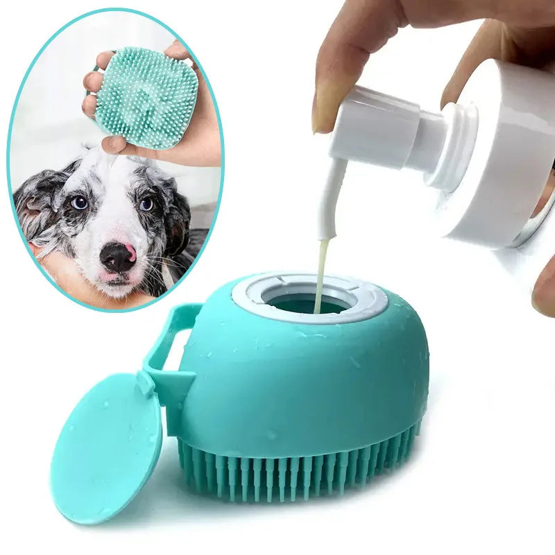 Bathroom Puppy Big Dog/Cat Bath Massage Gloves Silicon Brush