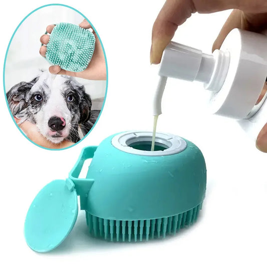 Bathroom Puppy Big Dog/Cat Bath Massage Gloves Silicon Brush