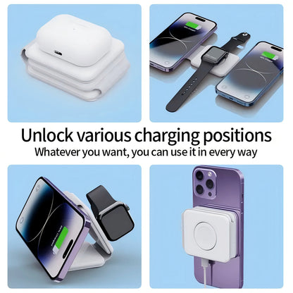 Foldable 3 in 1 Magnetic Wireless Charger