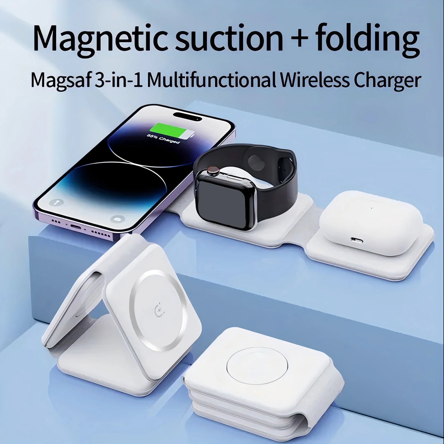Foldable 3 in 1 Magnetic Wireless Charger