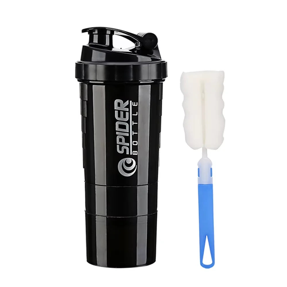 3 Layers Powder Protein Shaker Bottle
